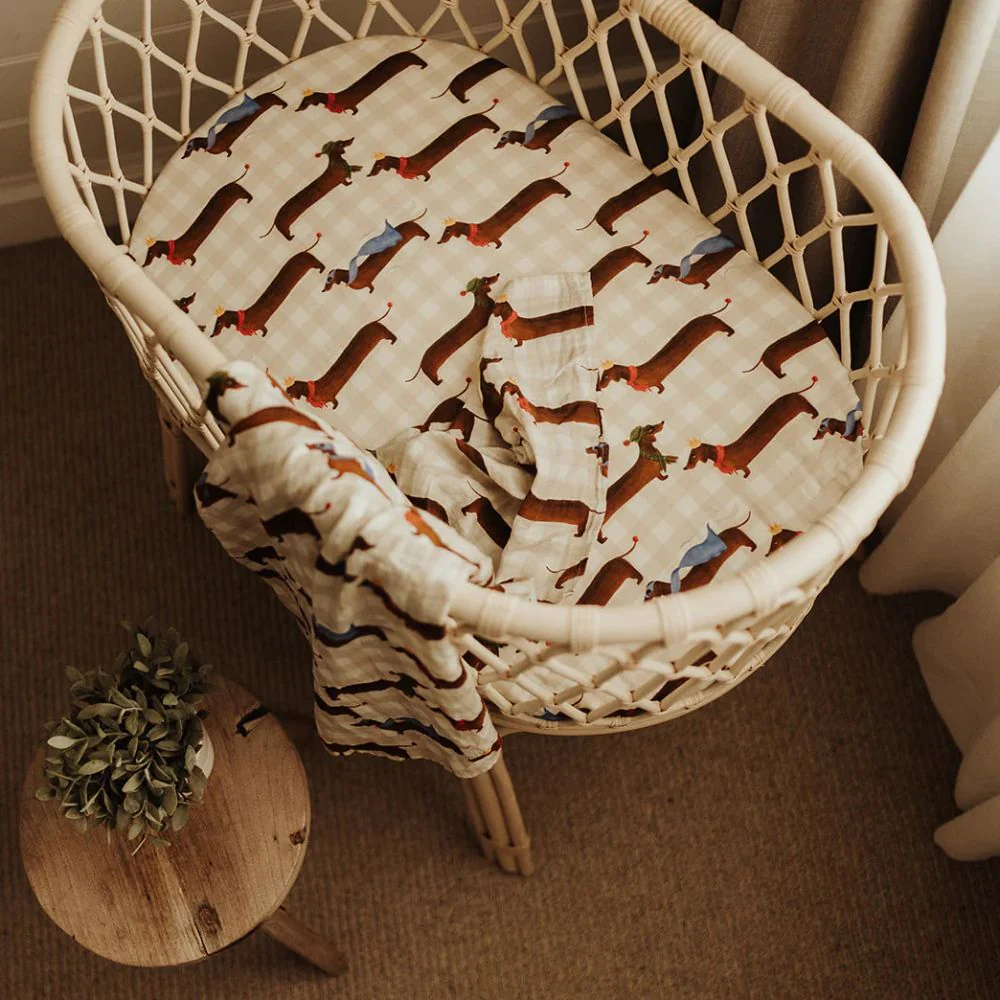 Snug as a Bub & Co. Organic Bassinet Sheet - Silly Sausage