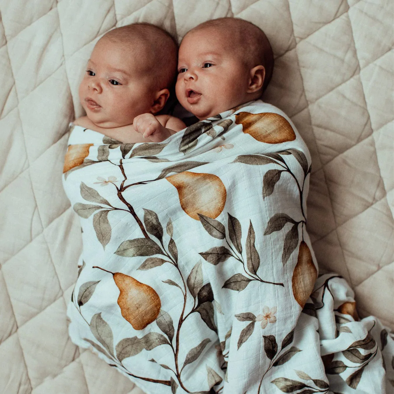 Snug as a Bub & Co. Organic Swaddle - Whimsical Pear - Image 2
