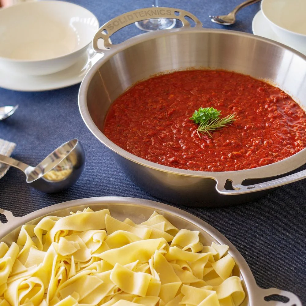 Solidteknics Nöni Stainless Steel 6L Rondeau + 33cm Skillet Lid Set (Dutch Oven) - Image 5