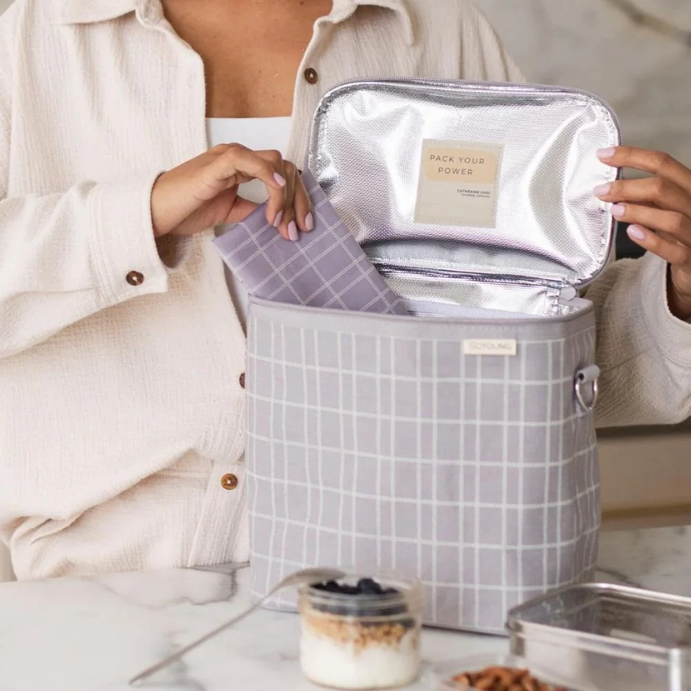 SoYoung Large Linen Insulated Lunch Poche - Image 2