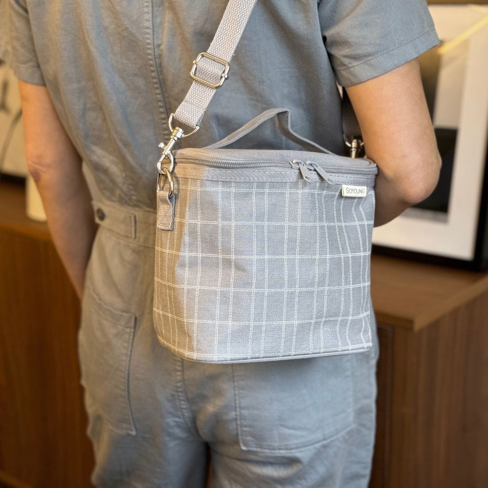 SoYoung Petite Linen Insulated Lunch Cooler Bag