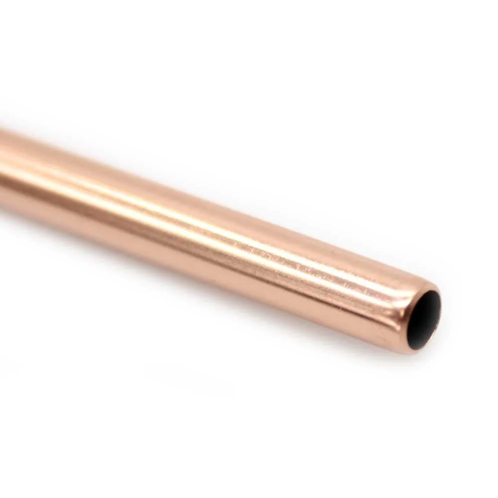 Stainless Steel Straw Rose Gold 6mm - Bent (BULK 50 pack) - Image 2