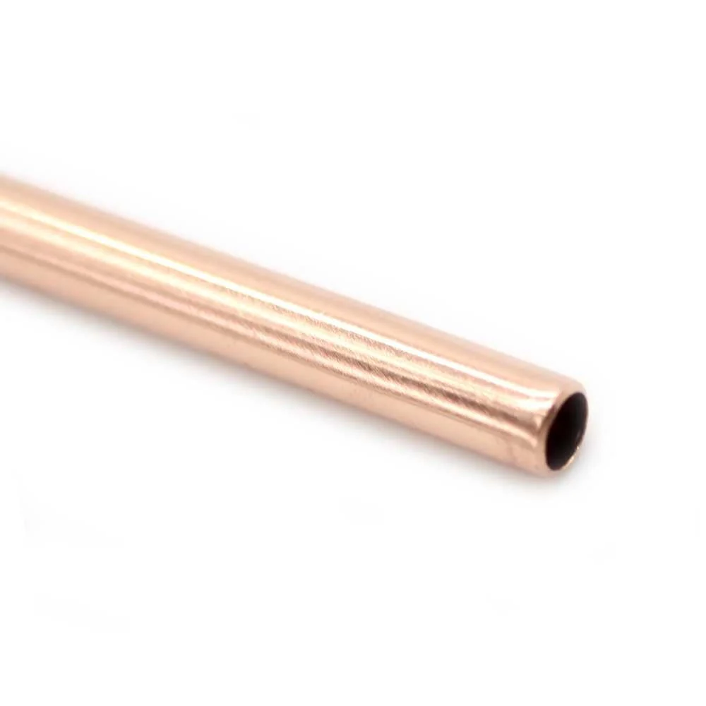 Stainless Steel Straw Rose Gold 6mm - Straight - Image 2
