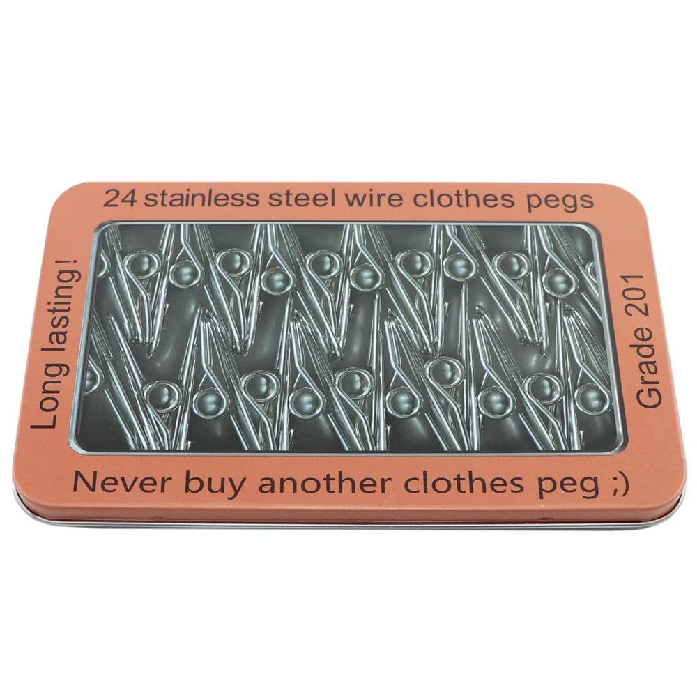 Stainless Steel Pegs REGULAR SIZE - 201 Grade (24 pegs in tin) - Image 3