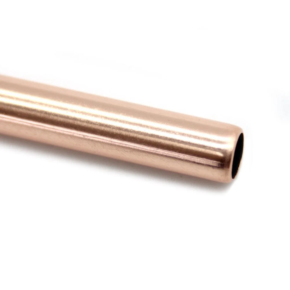 Stainless Steel Straw Rose Gold 9mm Smoothie - Bent - Image 2