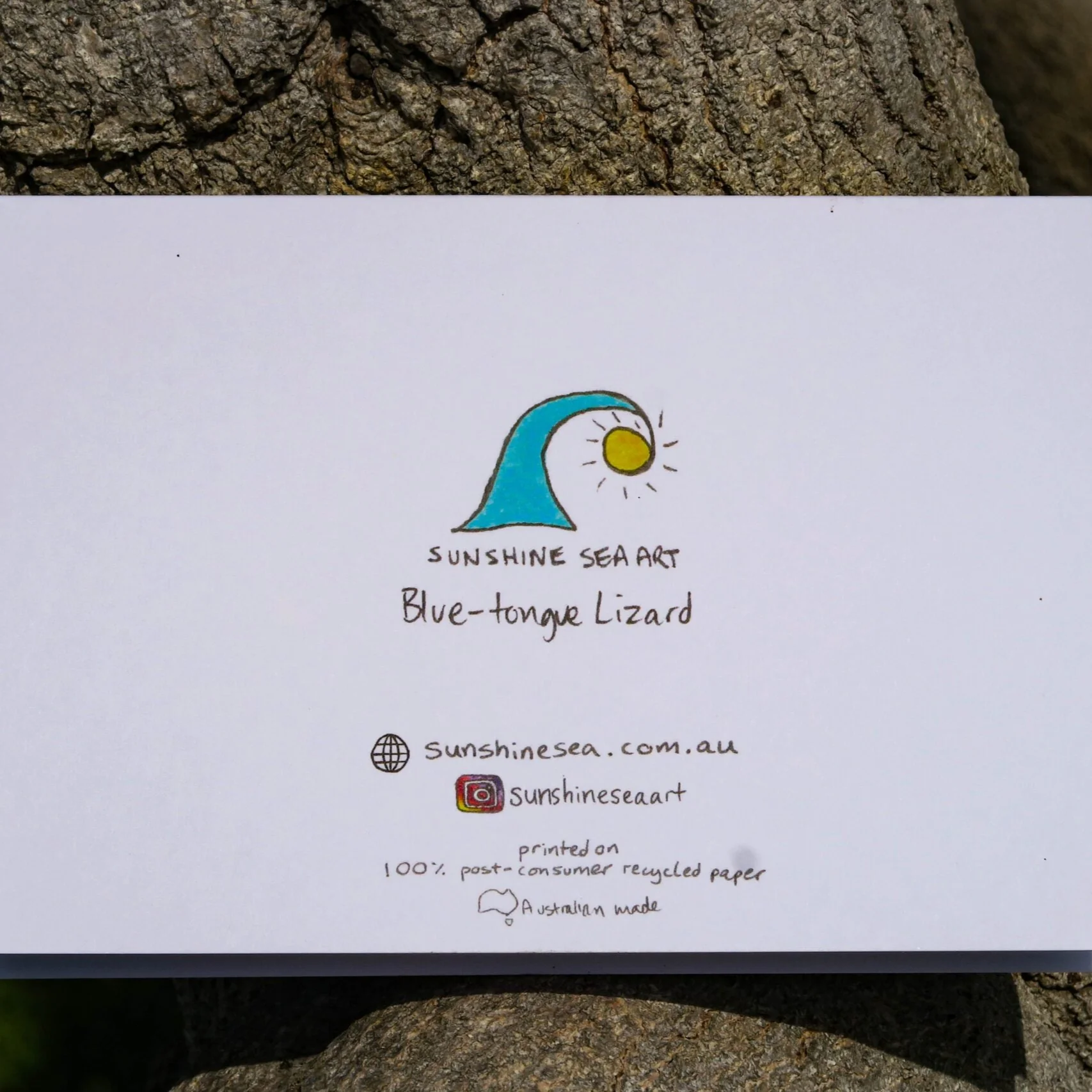 Sunshine Sea Art Greeting Card - Blue-Tongue Lizard - Image 3