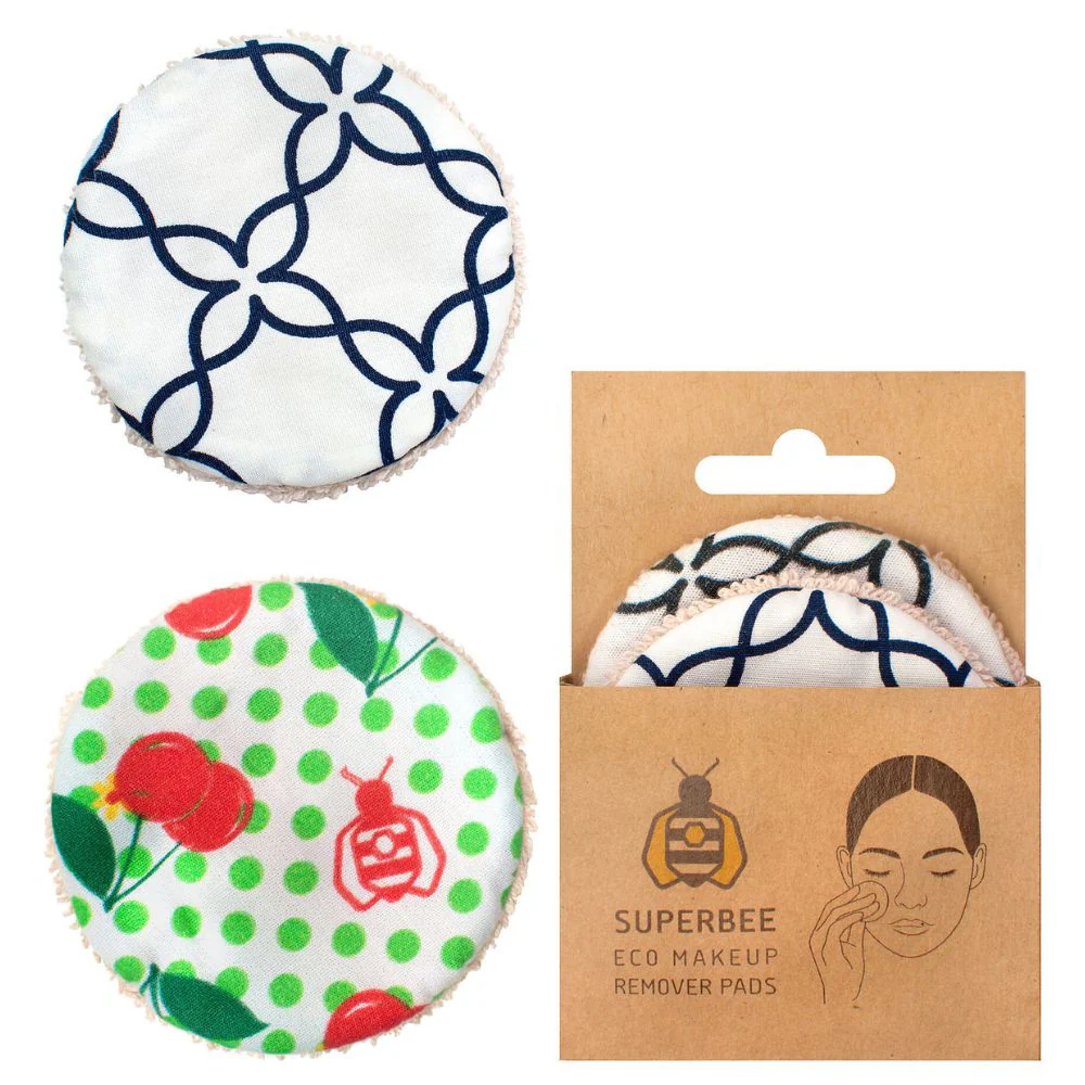 SuperBee Reusable Makeup Remover Pads - Organic Cotton - 3 Pack