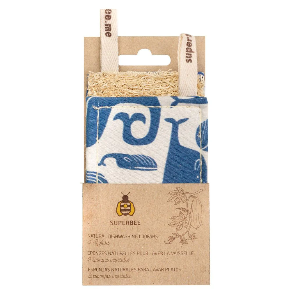 SuperBee Loofah Dish Sponge Kitchen - 2 pack (mixed designs) - Image 3