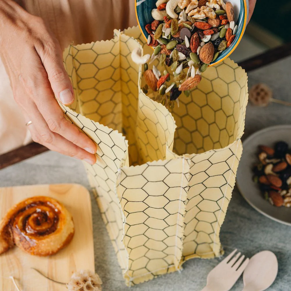 SuperBee Beeswax Food Bag - 2 Compartment - Small