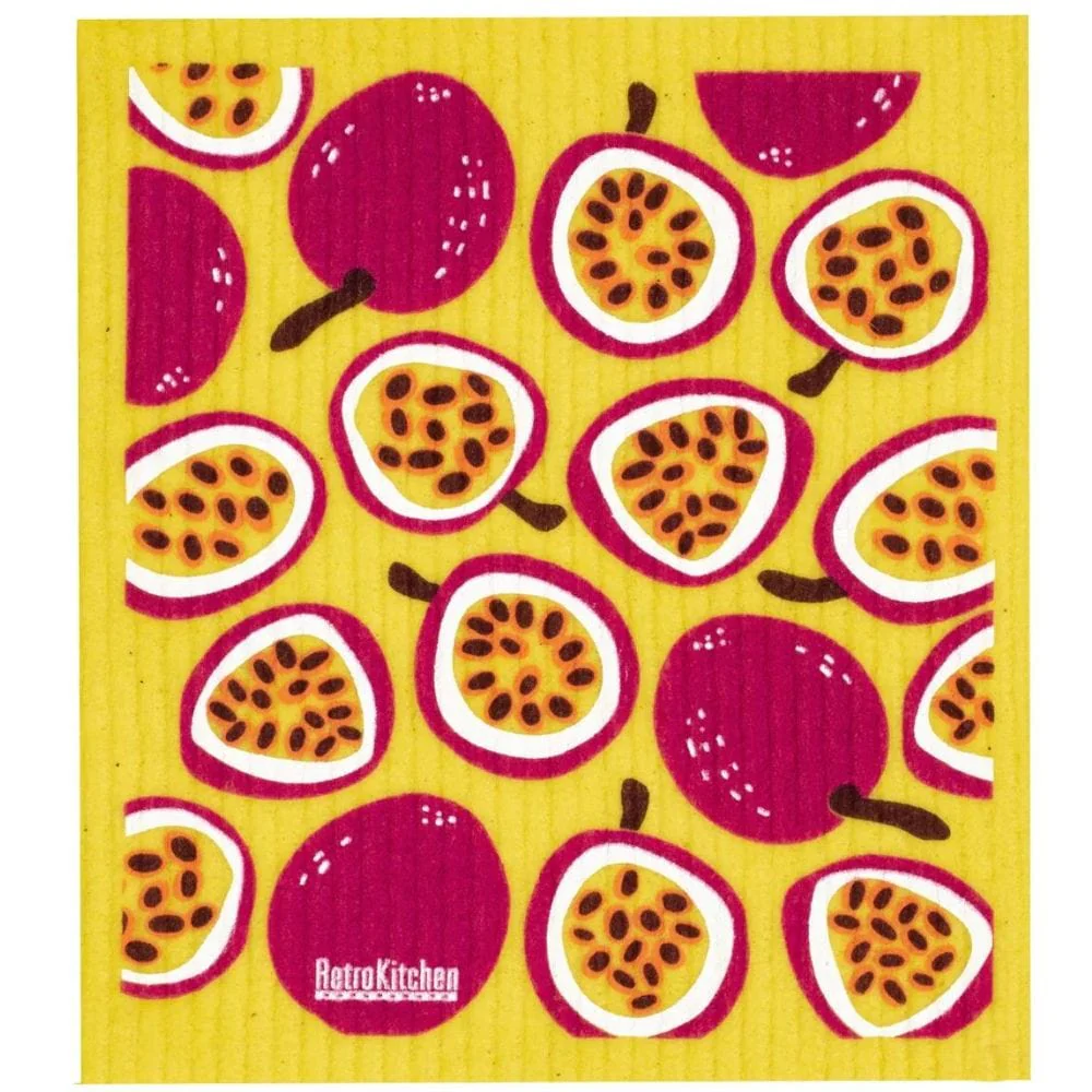 Swedish Dish Sponge Cloth 5 Pack Bundle - Fruits & Flowers - Image 4