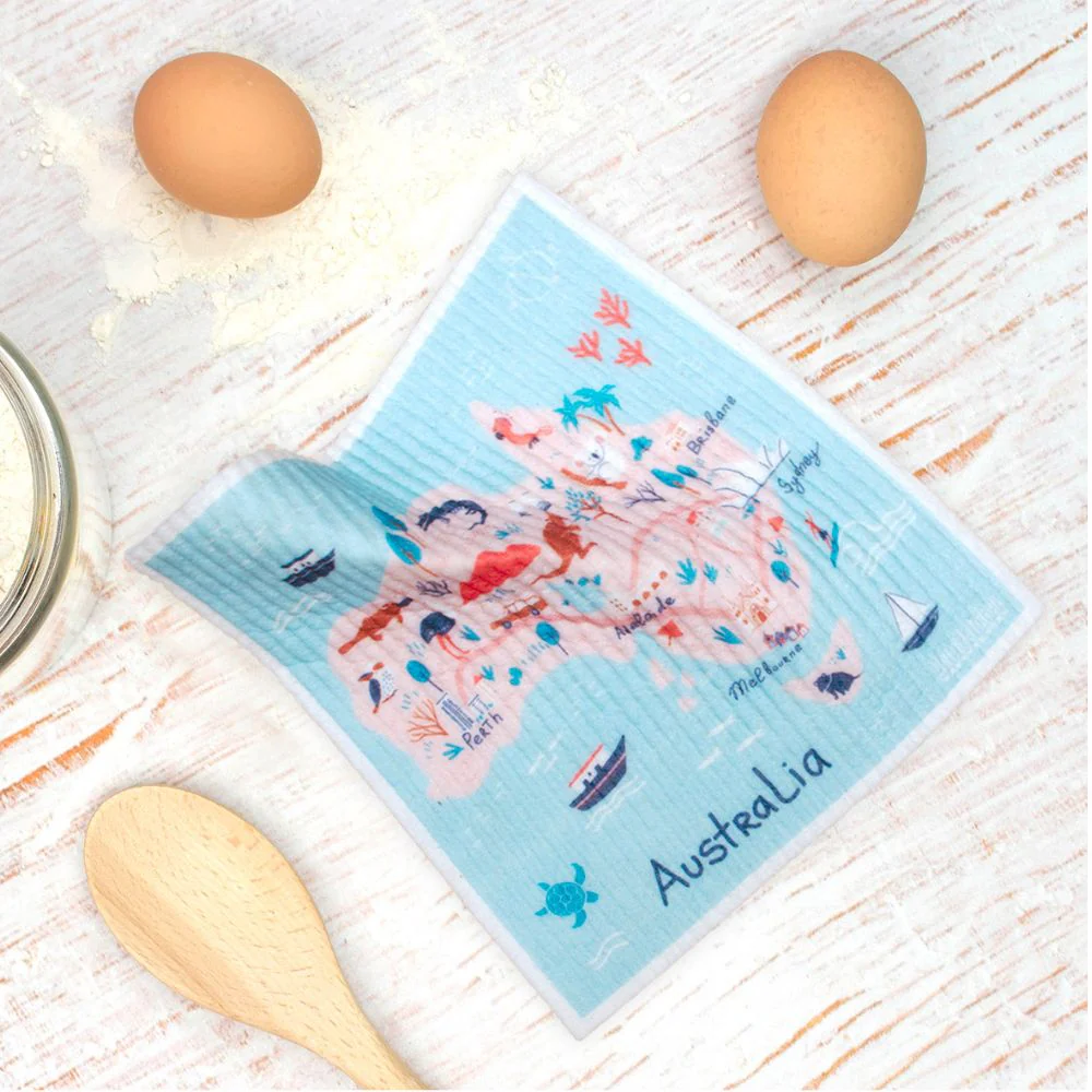 Swedish Dish Sponge Cloth - Australia Map - Image 2