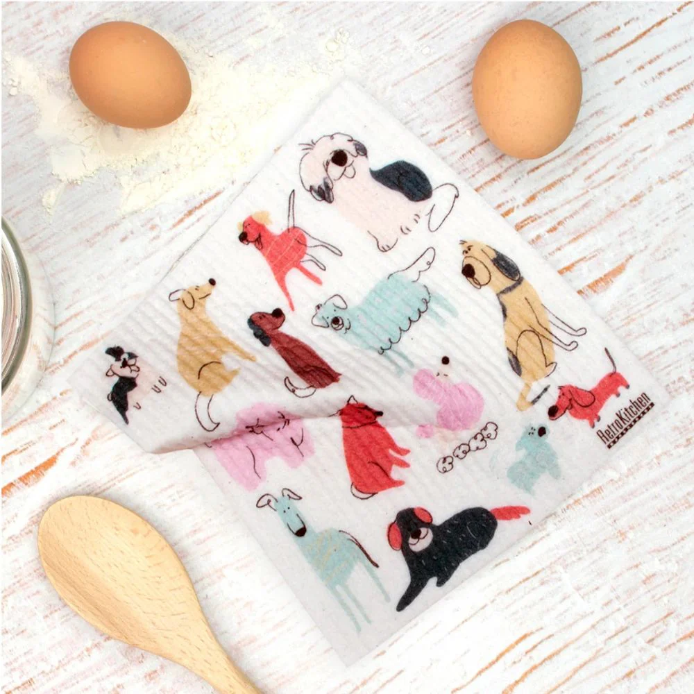 Swedish Dish Sponge Cloth - Colourful Dogs - Image 2