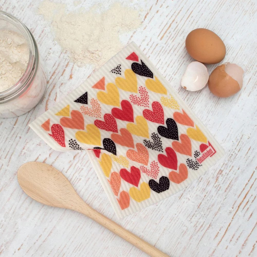 Swedish Dish Sponge Cloth - Hearts - Image 2