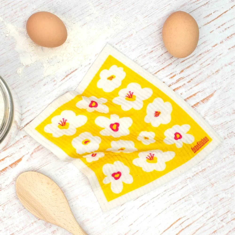Swedish Dish Sponge Cloth - Retro Flowers - Image 2