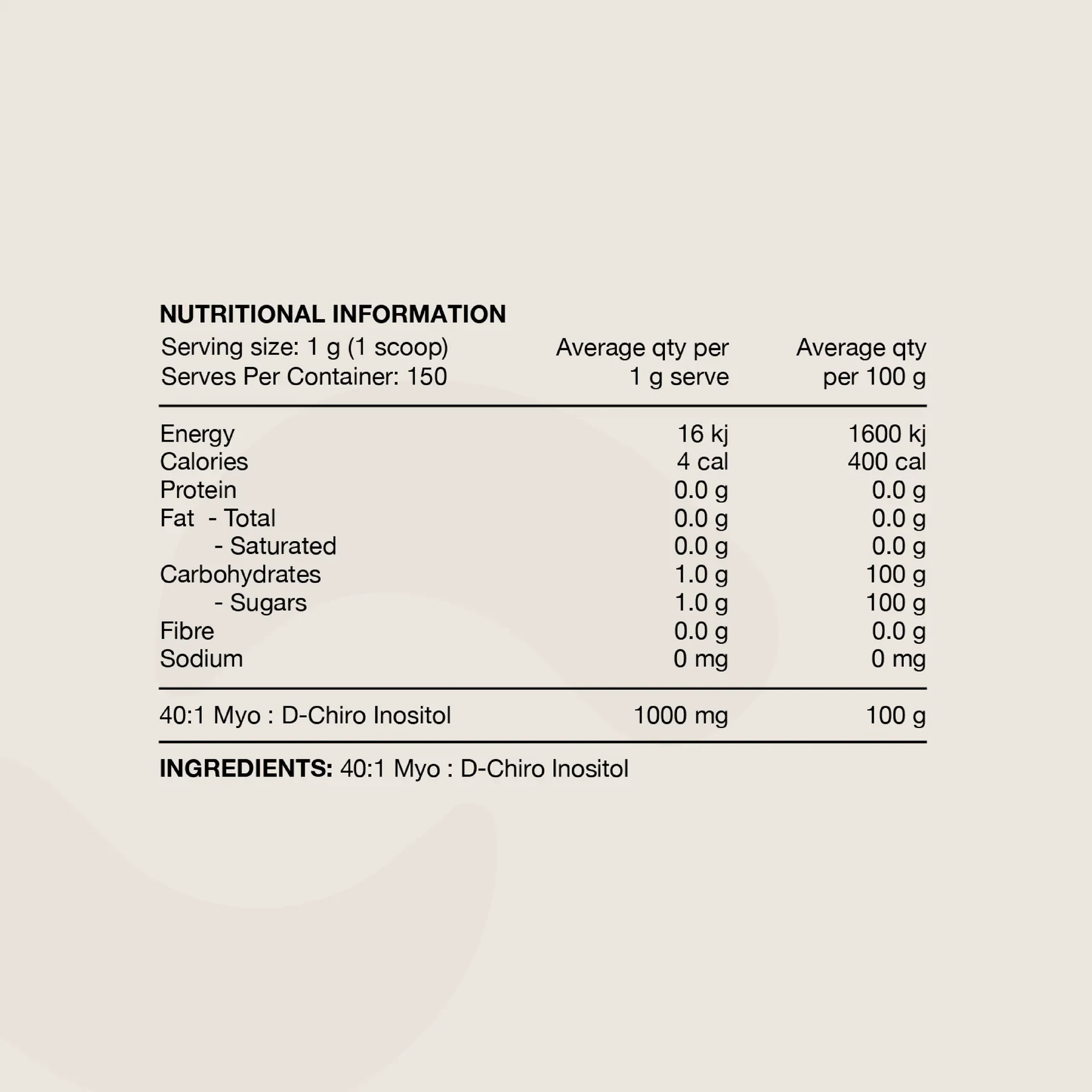 Switch Nutrition Inositol 40:1 MYO : D-Chiro Inositol 150g - Image 2