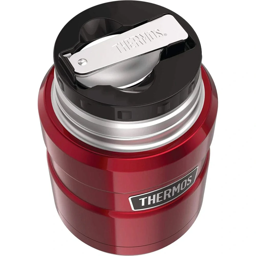 Thermos King Stainless Steel Insulated Food Jar With Folding spoon 470ml - Image 11