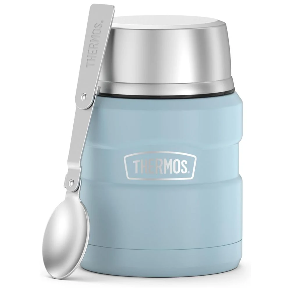 Thermos King Stainless Steel Insulated Food Jar With Folding spoon 470ml - Image 5