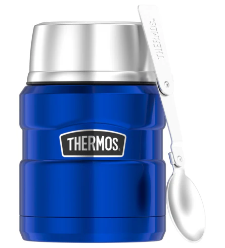 Thermos King Stainless Steel Insulated Food Jar With Folding spoon 470ml - Image 7