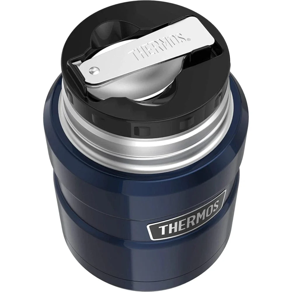 Thermos King Stainless Steel Insulated Food Jar With Folding spoon 470ml - Image 9