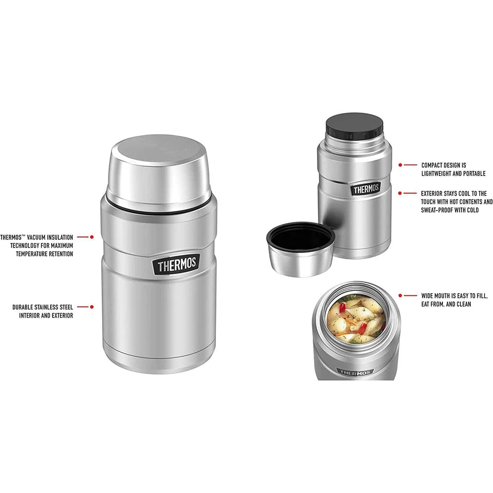 Thermos King Stainless Steel Insulated Food Jar 710ml - Image 2