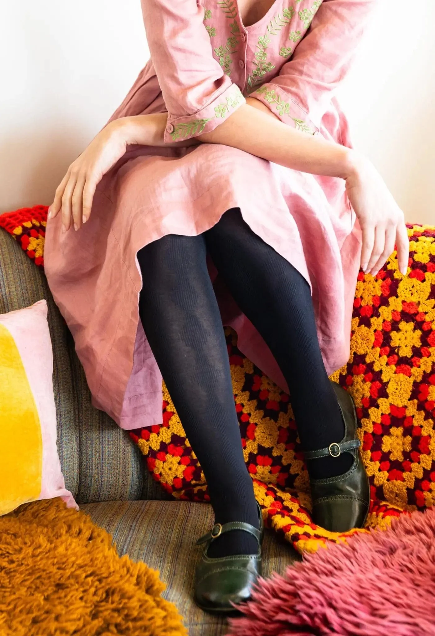 Tightology Organic Cotton Tights Pine Black - Image 3