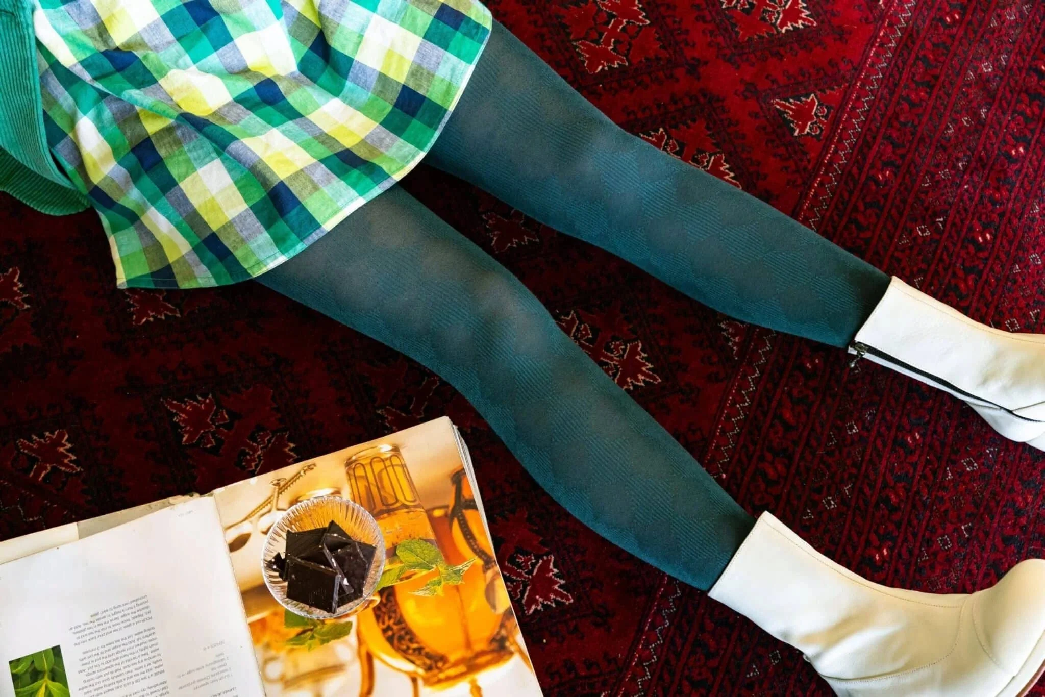 Tightology Organic Cotton Tights Pine Green - Image 3