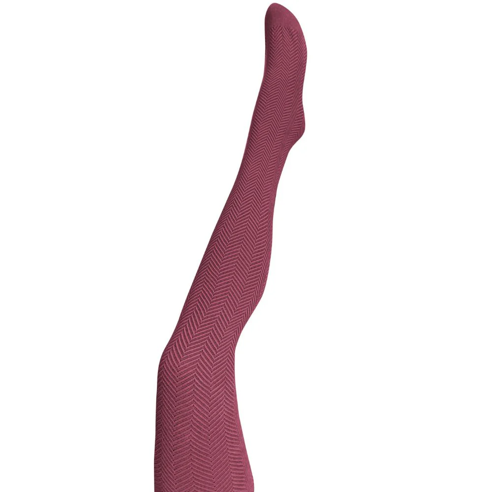 Tightology Organic Cotton Tights Weave Bordeaux - Image 2