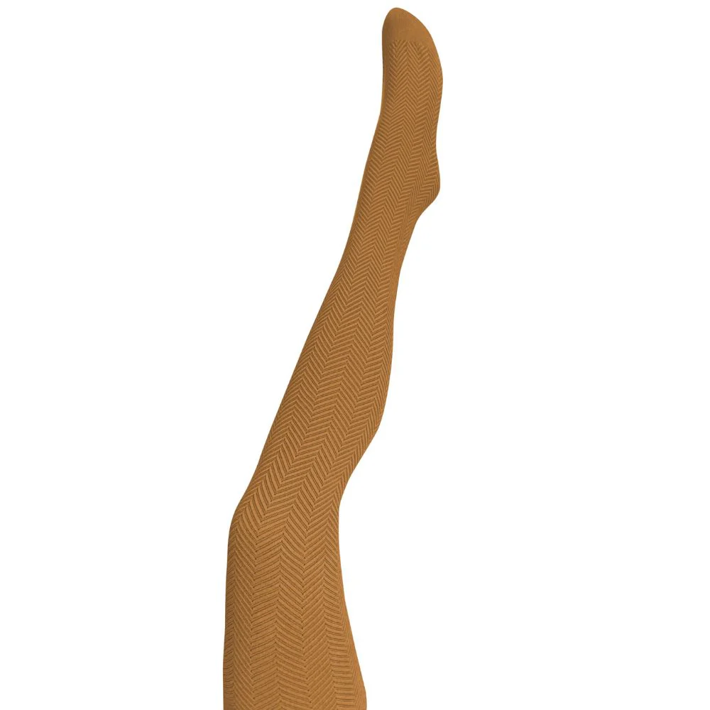 Tightology Organic Cotton Tights Weave Butterscotch - Image 2