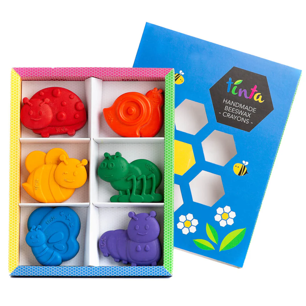 Tinta Crayons Large Garden Insect Beeswax Crayons 6 pack
