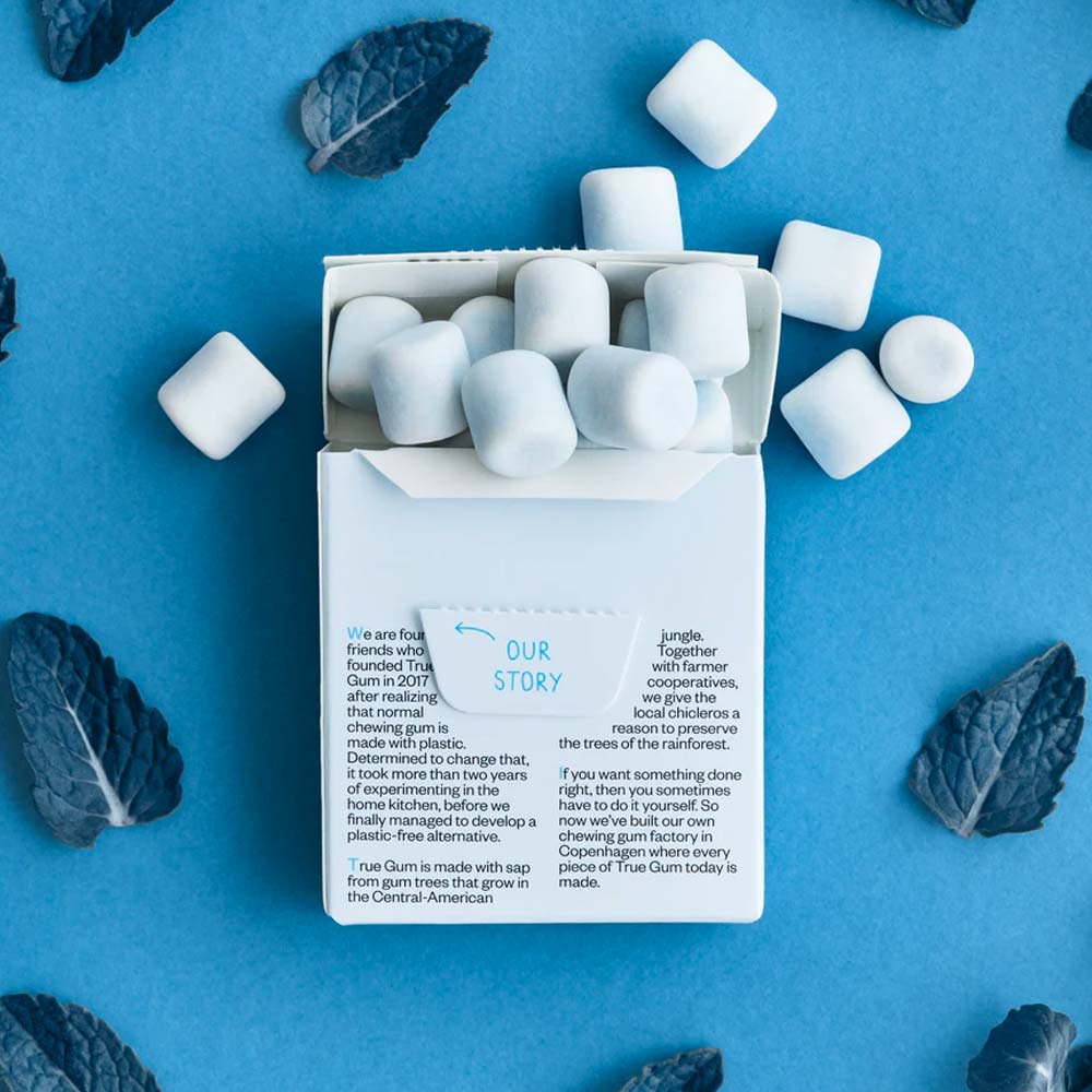 True Gum Plastic Free Natural Chewing Gum - STRONG Mint - Image 2