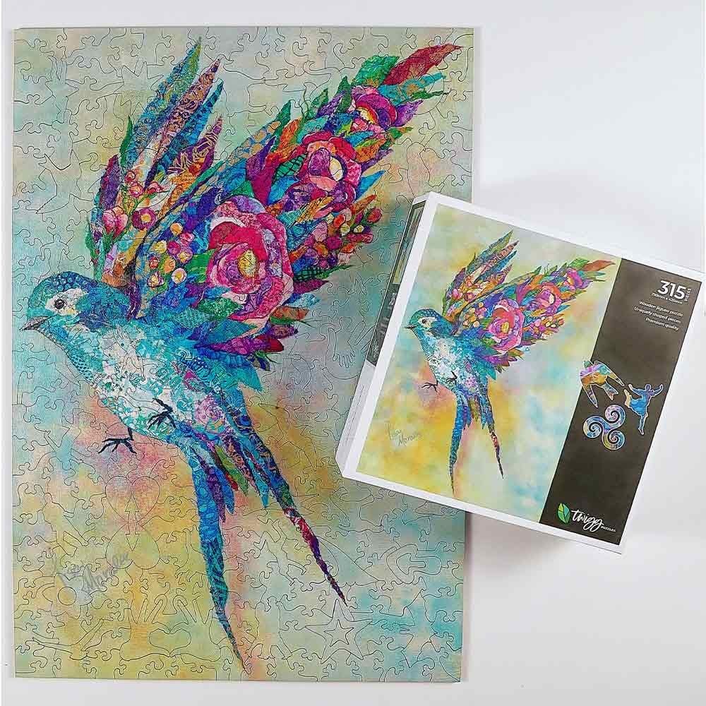 Twigg Puzzle Wooden Jigsaw Puzzle 315 Piece - Botanical Swallow - Image 3