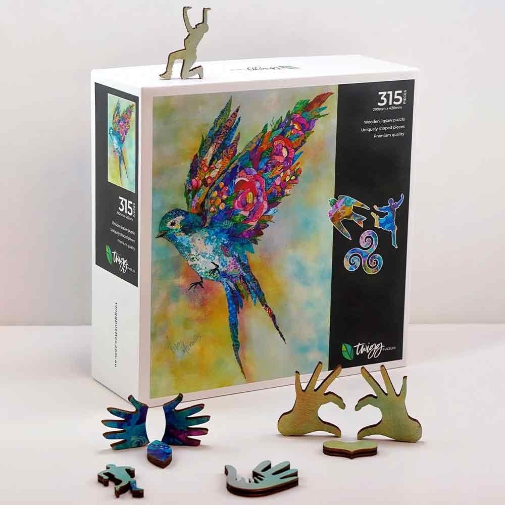 Twigg Puzzle Wooden Jigsaw Puzzle 315 Piece - Botanical Swallow - Image 4