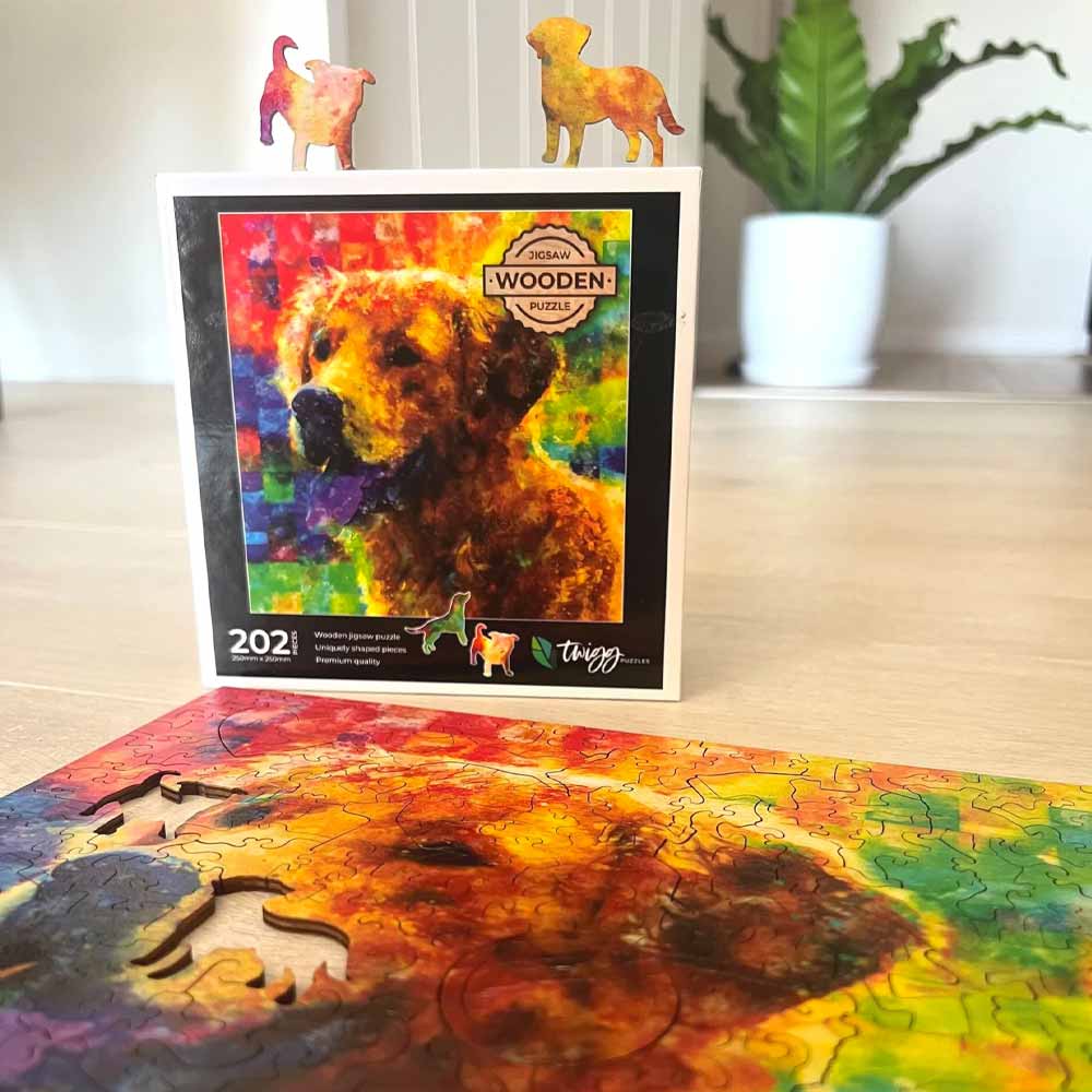 Twigg Puzzle Wooden Jigsaw Puzzle 202 Pieces - Golden Retriever - Image 3