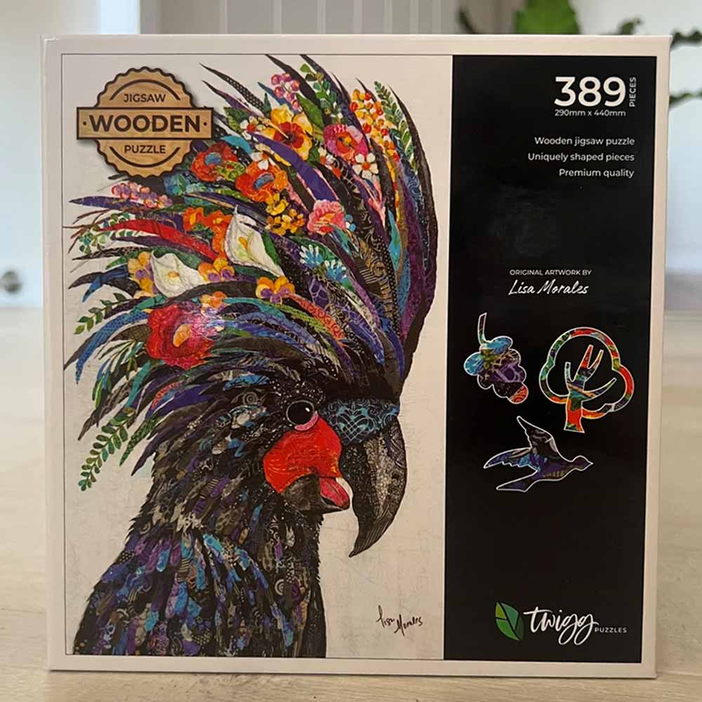 Twigg Puzzle Wooden Jigsaw Puzzle 389 Piece - Black Cockatoo - Image 4
