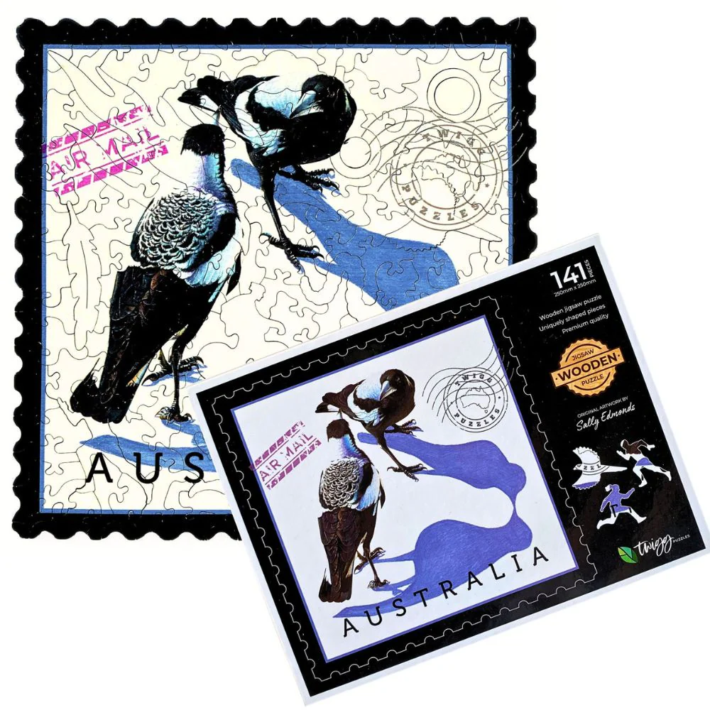 Twigg Puzzle Wooden Jigsaw Puzzle 141 Pieces - Magpies - Image 3
