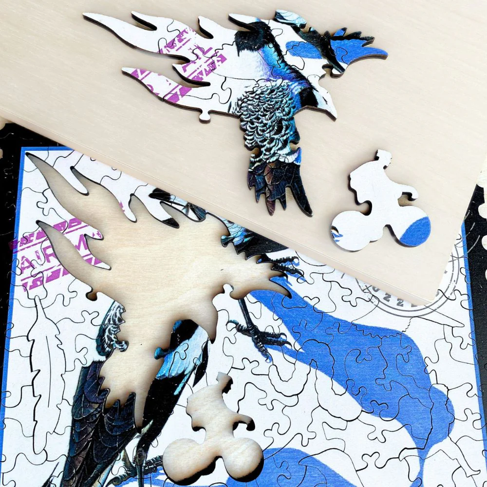 Twigg Puzzle Wooden Jigsaw Puzzle 141 Pieces - Magpies - Image 4