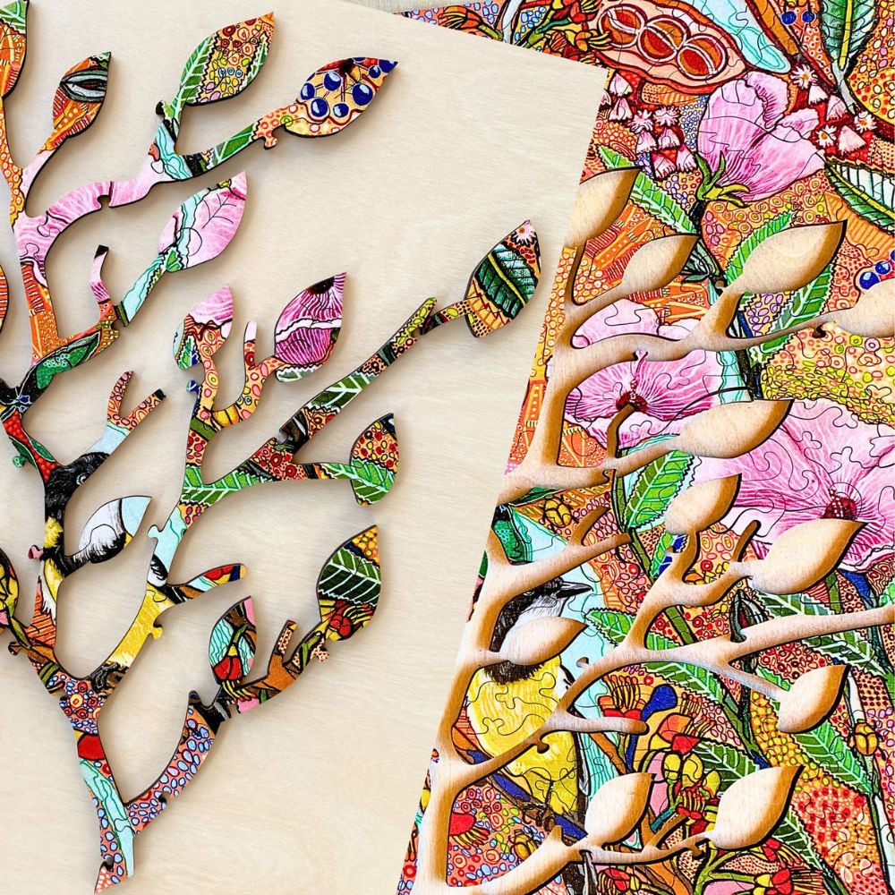 Twigg Puzzle Wooden Jigsaw Puzzle 283 Piece - Golden Whistler - Image 4