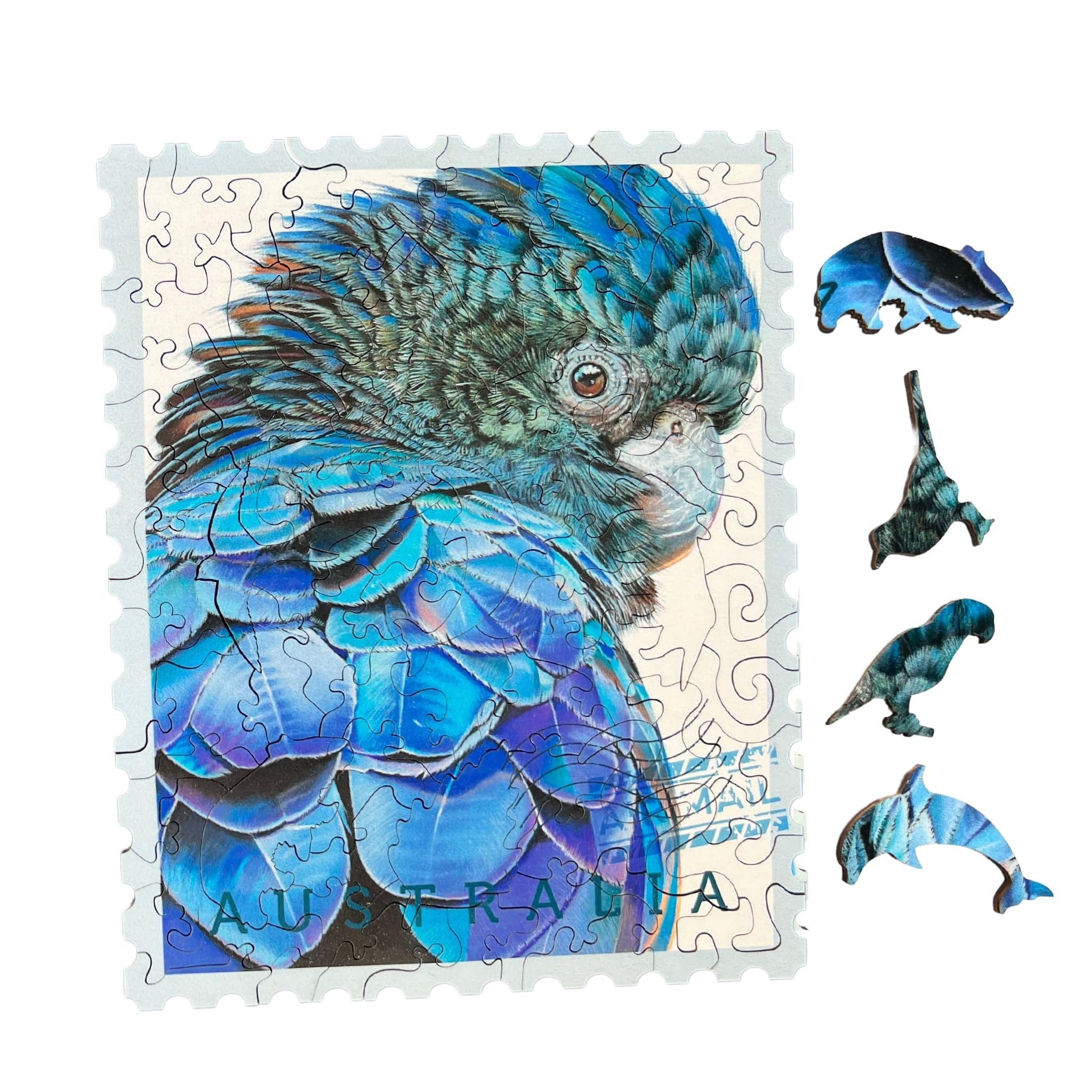 Twigg Puzzle Wooden Jigsaw Puzzle 74 Pieces - Blue Bird - Image 2