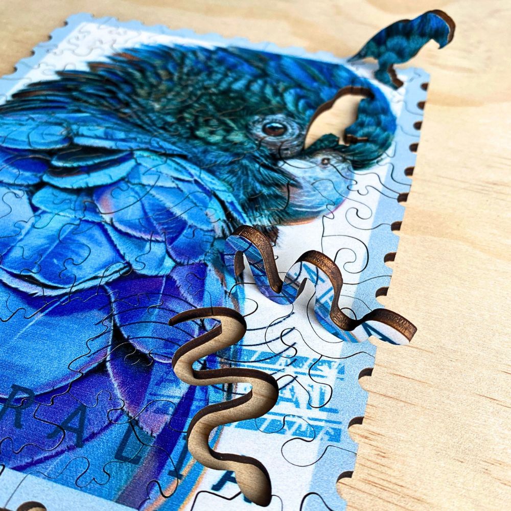 Twigg Puzzle Wooden Jigsaw Puzzle 74 Pieces - Blue Bird - Image 3
