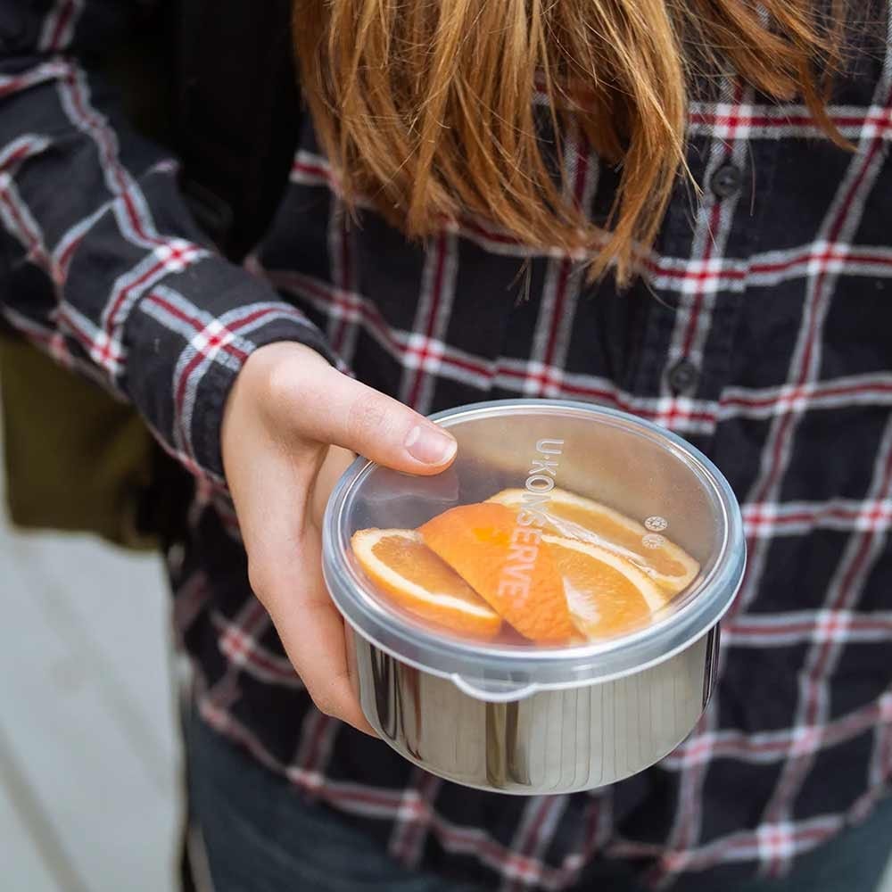 U Konserve Round Stainless Steel Container LARGE 470ml / 16oz - Clear Silicone Lid - Image 5