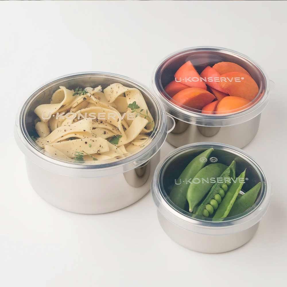 U Konserve Round Stainless Steel Container LARGE 470ml / 16oz - Clear Silicone Lid - Image 7