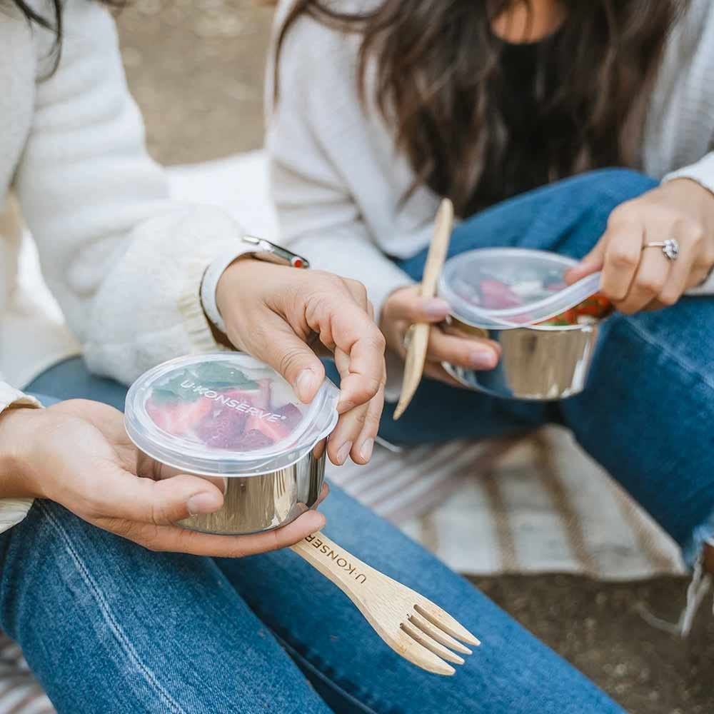 U Konserve Round Stainless Steel Container MEDIUM 255ml / 9oz - Clear Silicone Lid - Image 2