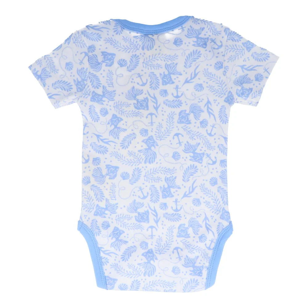 Organic Cotton Summer Baby Onesie - Underwater World Blue - Image 2