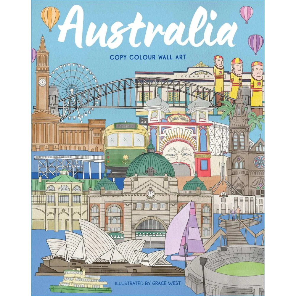 Wall Art Poster & Colouring Book - Australia