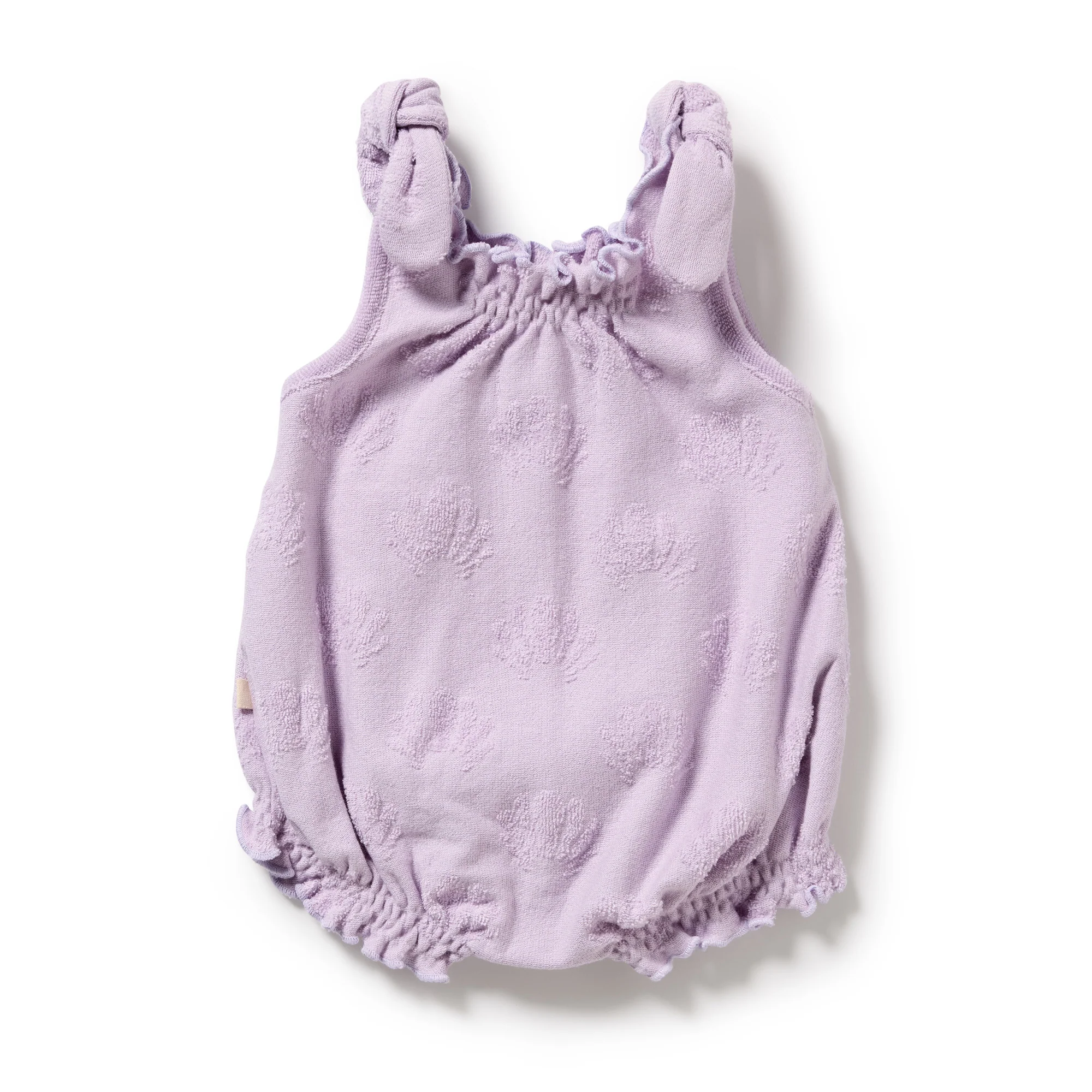 Wilson & Frenchy Organic Terry Tie Playsuit - Lavender Shells - Image 2