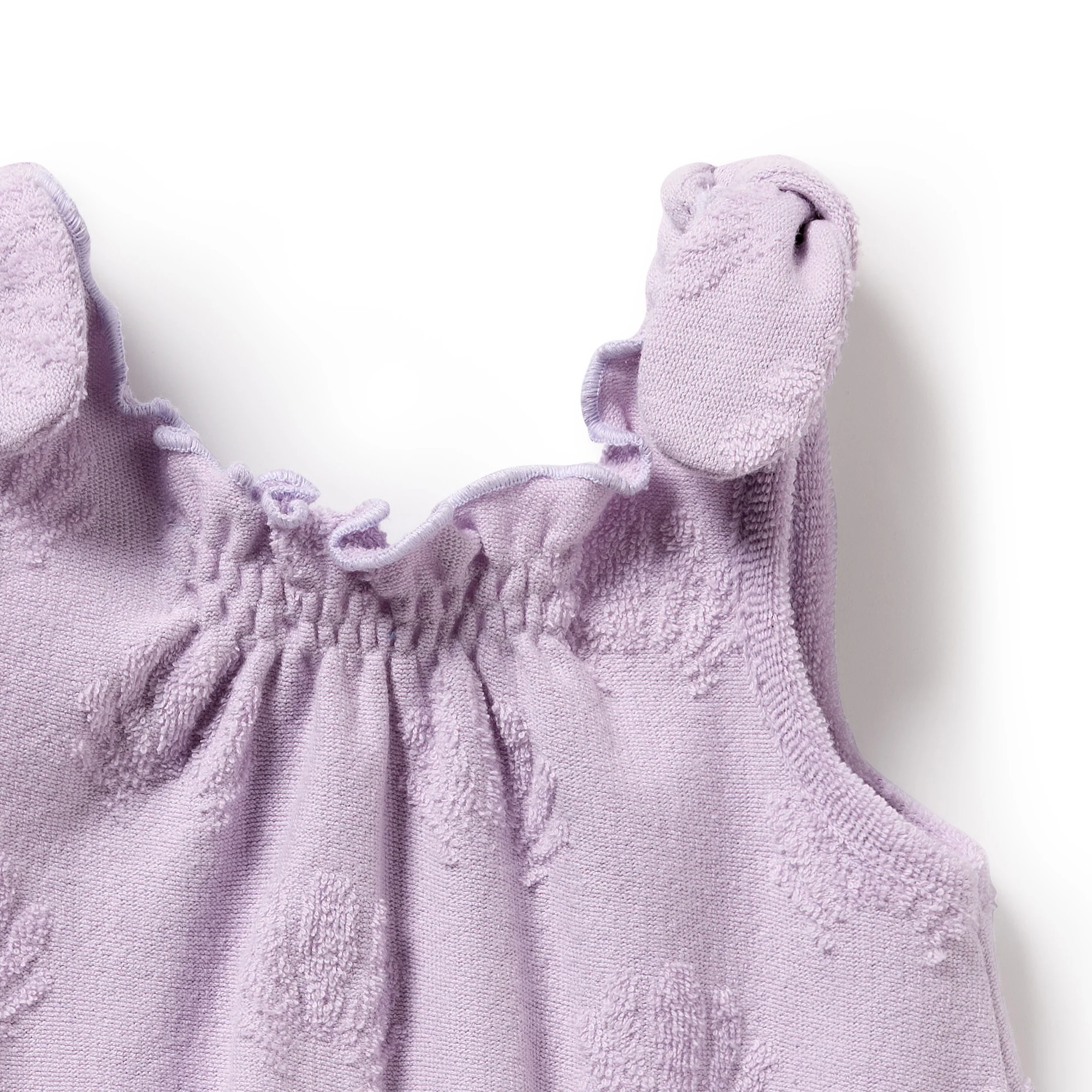 Wilson & Frenchy Organic Terry Tie Playsuit - Lavender Shells - Image 3