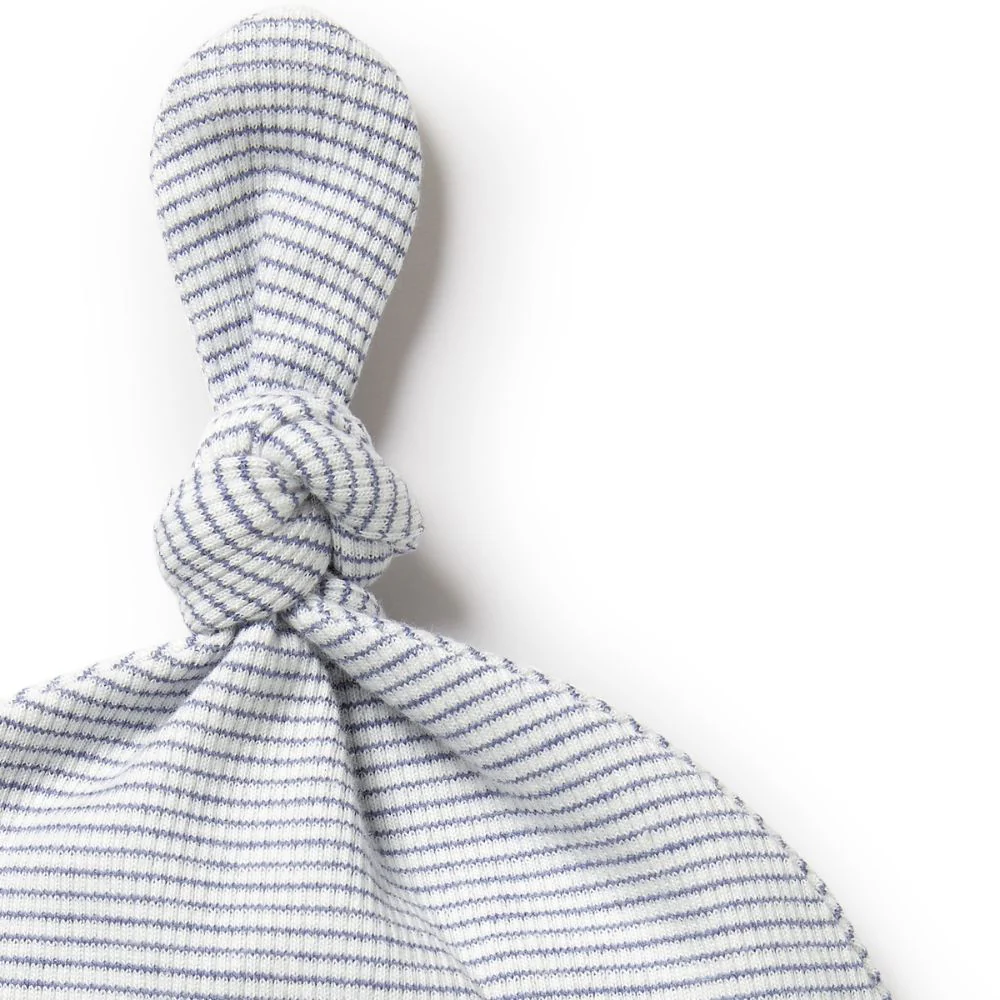 Wilson & Frenchy Organic Stripe Rib Knot Hat - Rain Drop - Image 2