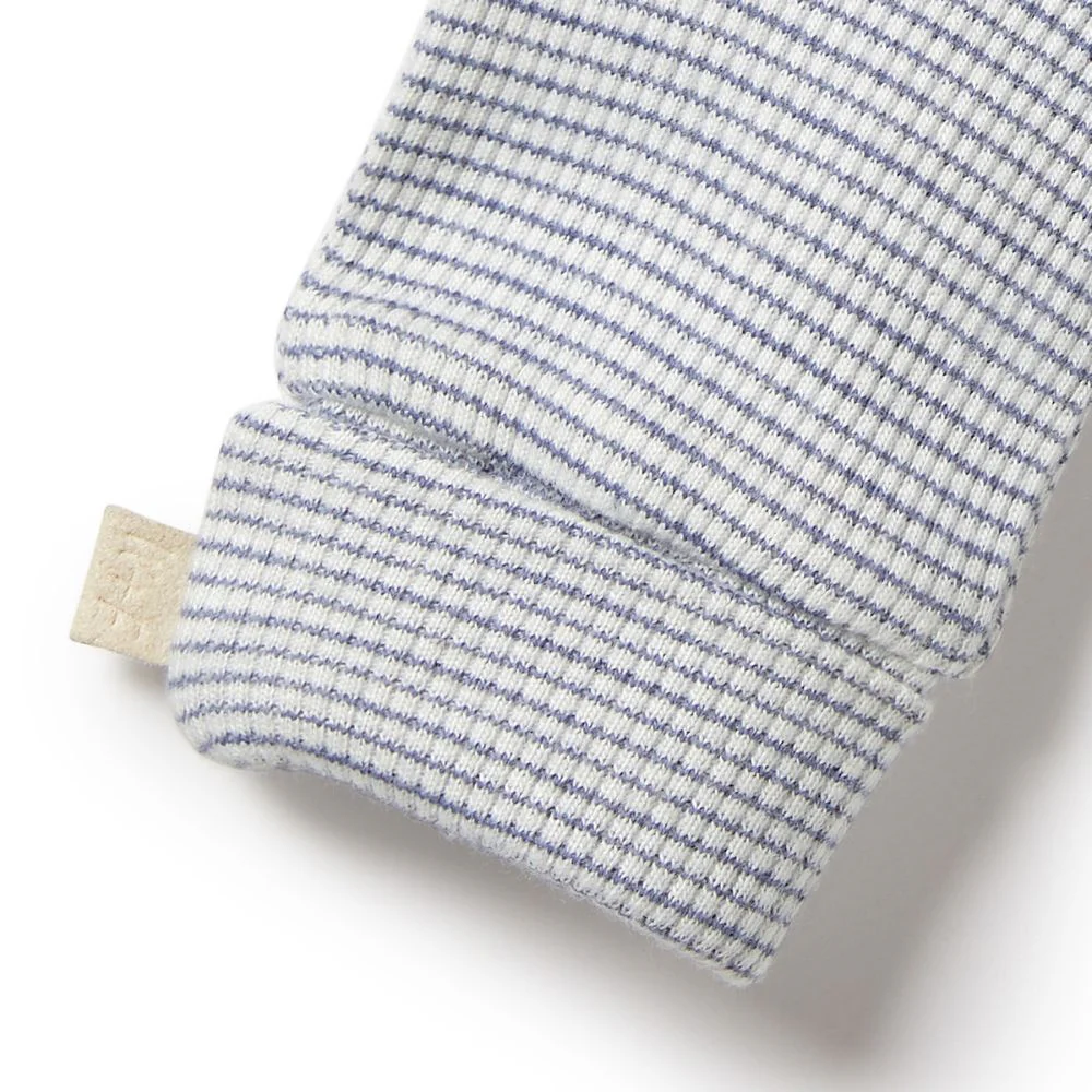 Wilson & Frenchy Organic Stripe Rib Mittens - Rain Drop - Image 3