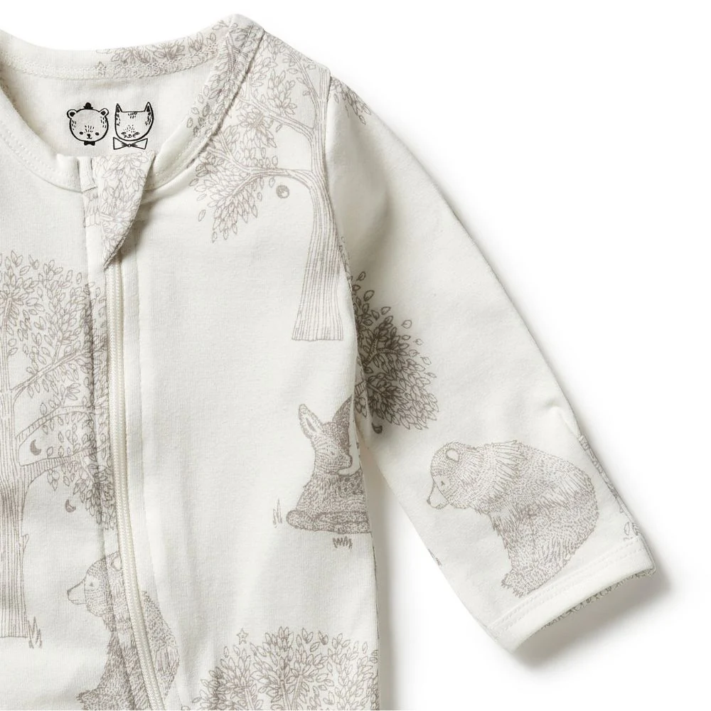 Wilson & Frenchy Organic Zipsuit with Feet - Welcome to the World - Image 3