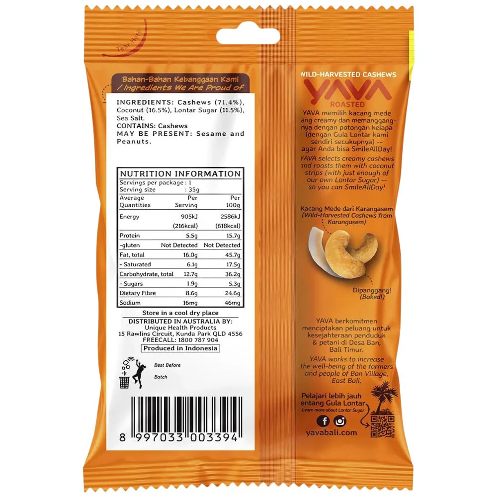 Yava Wild-Harvested Cashews Roasted 35g - Image 2
